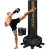 RDX Sacco da Boxe Terra, XXL 150KG 6FT Pesante Pieno KARA Sacco con Guantoni e Base, Maya Hide Pelle Piedistallo Adulti Free Standing Bag, MMA Arti Marziali Pugilato Muay Thai Kick Boxing