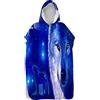 Chickwing Chickw11 Poncho con Cappuccio Asciugamano, Lupo Stampa Accappatoio Poncho in Microfibra Asciugatura Rapida Telo Mare per Spiaggia Nuoto Surf - Adulto e Bambini (I,80x145cm)