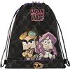 Franco Cosimo Panini LYON GAMER Zaino, Sacca Coulisse Unisex Bambini E Ragazzi, Nero/Viola, Taglia unica