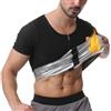 Weyot Canotta Sauna Dimagrante Uomo, Maglietta Sauna Uomo, Canotta Brucia Grassi Uomo, Maglia Sauna Sudare Snellente Gilet Modellante Sauna Fitness T-Shirt Tuta per Sudare Body Shaper, L/XL,Silver