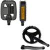 MADICKS Guarnitura Corona Bicicletta 42 Denti Pedivelle 170 mm con Coppia Pedali Catarifrangenti - Kit Completo per Bici City Bike e Passeggio - Movimento Robusto per Pedalata Fluida e Sicura 42x170