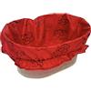 Generico GSC - Copri Cestino Cesto Rosso con Disegni Fiori Fiore Neri Universale Bici Bicicletta - 140 Rosso/Nero