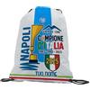 Generico Sacca GYMBACK Napoli Campioni d'Italia 2025 - Zaino Sportivo Personalizzato con Nome e Numero, per Scuola, Piscina, Scarpe - Uomo Donna Bambino, 4° Scudetto (Per Tifoso Napoli 02)