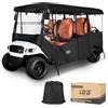 10L0L Copertura antipioggia per 6 passeggeri 600D, impermeabile, universale, adatta per Yamaha Club Car EZGO RXV TXT 4+2 posti Golf Cart Cover, 4 lati nero