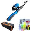 Generic Set combinato da pesca portatile per aste di vetro per bambini con esca artificiale e bobina di filo leggero pieghevole Luya Rod EVA Maniglia per bambini Acqua dolce Lago Fiume