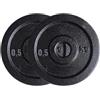 GervasiSport Gervasi - Dischi in Ghisa Foro 25 mm - Pesi per Bilanciere e Manubri, Piastra in Ghisa di Alta Qualità per Allenamento Fitness a Casa o in Palestra - Coppia di Dischi/Pesi da 0,5kg