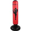 Dpofirs Sacco da boxe gonfiabile da 170 cm per allenamento a forza, colonna da boxe in PVC di colore nero e rosso per alleviare lo stress per il fitness per uomini donne ragazzi ragazze