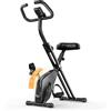 Dskeuzeew Cyclette Pieghevole da Casa, Bicicletta da Interno Silenziosa con Schermo LCD e Delle Pulsazioni, Bici da Fitness Magnetica con 16 Livelli di Resistenza, Capacità Max 150KG