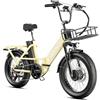 DESHENG La bicicletta elettrica pieghevole D20PRO è dotata di doppio motore, due batterie rimovibili da 36 V e 42,4 Ah, pneumatici da 20 pollici × 3,0 pollici di larghezza e freni idraulici.