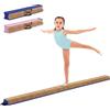 COSTWAY Trave Ginnastica Artistica per Casa 240 cm, Trave di Equilibrio per Bambini Pieghevole e Portatile con Superficie in Pelle Scamosciata e Schiuma Morbida (Blu)