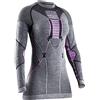 X-Bionic Apani 4.0 Merino Maglia Compressione Base Layer Maglia Manica Lunga Funzionale Lana Merino Termica Donna, Nero/Grigio/Magnolia, L