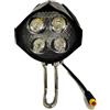 Ehaosea Accessori per Anteriore LED per Ebike, Luce A 3 Pin, Campanello Integrato, Lampada 36V 48V, 4 Lampadine LED per Scooter Elettrici e Biciclette.