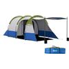 Outsunny Tenda da Campeggio a Tunnel per 2 Persone con 2 Stanze, Tenda Famigliare da Trekking Pesca con Camera da letto, Soggiorno, Telo di Fondo Cucito, Borsa di Trasporto, 420x200x150 cm, Verde