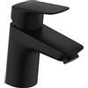 hansgrohe Logis - Rubinetto per lavabo con scarico a tirante, risparmio energetico (CoolStart), Miscelatore lavabo risparmio idrico (EcoSmart) con altezza bocca 67 mm, nero opaco, 71072670