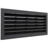 La Ventilazione P25R2510N Griglia di Ventilazione rettangolare in Plastica nera da incasso con rete antinsetti. Dimensioni 254x108 mm
