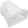 La Ventilazione CGO229B Giunto orizzontale da tubo tondo ø 150 mm con attacchi FF da tubo tondo a rettangolare e viceversa, 220x90 mm in ABS, Bianco, per canalizzazione cucine e bagni