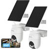 CB8 Lite Kit Da 2, Telecamera Wifi Esterno 2K+ Senza Fili Con 2 Pannelli Solari,