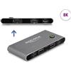 Delock Switch KVM USB-C su DisplayPort 8K 30 Hz con USB 2.0