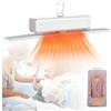 MeLtor Mini Asciugatrice, 400 W, Temperatura Costante 80 ℃, Bassa Rumorosità Riscaldato+vestiti+stenditore, Per Appartamenti, Dormitori, Viaggi,White