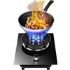 CHALKE Stufa a gas da 33 cm, supporto per pentola in ghisa ad alta fiamma con cavità 9,0 KW-13, stufa a gas portatile a risparmio energetico con tubo flessibile (dimensioni: GPL)