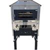 Alfonso Forni Forno a Legna Fuoco Indiretto Mattoni refrattari Portatile In Acciaio Da Esterno Girarrosto Automatico Ventilato 3 Livelli Di Cottura,Pizza Pane Pollo Kebab Luxor V2 Plus Girarrosto