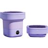 Generico Lavatrice portatile pieghevole ad ultrasuoni 6L 11L di grande capacità con secchio for asciugatrice for vestiti, biancheria intima da viaggio, calzini(Purple 11L blue lamp,AU)