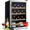 KLARSTEIN Cantinetta Vino, Frigo Bar con Vetrina, Mini Bar, Cantina Vino Refrigerata a Zona Singola per Interno/Esterni, 48 Bottiglie, 128L, Nero - Agrento