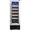 UsmAsk Dual Zone - Frigoriferi per vino a raffreddamento rapido da 19 bottiglie con compressore, frigoriferi digitali per vino da 12 pollici integrati o ding con 5+1 ripiani in legno di faggio e display di