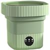Generico Lavatrice portatile pieghevole da 6L 11L di grande capacità con secchio for asciugatrice for vestiti, biancheria intima viaggio, calzini, mini lavatrice(Green 6L blue light,UK)