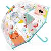 Djeco DD04718 Ombrello per bambini naturali | con animali colorati | trasparente per ragazze