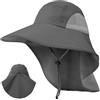 Sertay Cappello Safari, Tesa Larga Pesca, Trekking Protezione Collo, Pescatore Giardino, Neck Flap - Adatto Pesca, L'Escursionismo, Campeggio e Giardinaggio (Grigio)