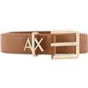 Armani Exchange Cintura in ecopelle con fibbia in metallo nero Taglia Unica nero