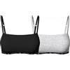 Calvin Klein Reggiseni a Bralette Donna Confezione da 2 Elasticizzati, Multicolore (Black/Grey Heather), S
