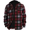 Vhersily Giacca Camicia da Uomo Casual Boscaiolo a Quadri con Cappuccio Invernale Spessa Lavoro Tasche Calda Imbottitura In Pile Taglie Forti Termica Slim Fit Leggero Streetwear Giubbotto da Coppia