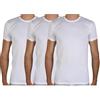 Fragi Maglia Uomo Maniche Corte in Puro Cotone Filo di Scozia, Maglia Girocollo in Tessuto Elastico Senza Cuciture Seamless, Made in Italy - Set da 3 (Bianco, M)