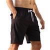 APTRO Costumi Pantaloncini da Bagno Uomo Mare Surf Piscina Stampa Hawaiana Estiva Grande con Fodera in Rete Asciugatura Rapida Nero S127 4XL