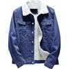 Generico Giacca Jeans Uomo Bottoni - Abbigliamento da Lavoro Uomo con Tasche Senza Cappuccio Giubbotti Sportiva Montagna Classico Vestiti Moda Running Blu Scuro M