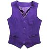 YM YOUMU Gilet da Donna Gilet da Abito Formale da Lavoro Senza Maniche Bar Negozio Cameriera Panciotto Gilet Giacca Capispalla (Viola, EU M(Etichetta XL)/ Busto: 37)