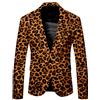 Generisch Sakkos - Giacca da uomo leopardata Blazer Leopard Sakko Regular Fit, giacca moderna da uomo, smoking e autunno, slim fit, per business, matrimonio, feste, tempo libero, Q giallo, M