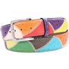 ESPERANTO Cintura Pitone e struzzo Multicolore unisex 4 cm con fodera Nabuk -soggetto Vela (Tg 54- LUNG TOTALE 125 CM-GIROVITA 110 CM)