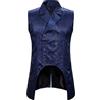 Vagbalena Uomo Vittoriano Steampunk Gilet Vintage Lungo Corte Smoking Doppio Petto Performance Usura Gotico Medievale Coda Cappotto Costume (Rosso,M)