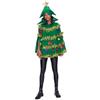 Generico Felpe natalizie-Costume da albero di Natale Costume da albero di Natale donna, con fiocco, con cappuccio, per feste cosplay Gonna dell'albero cappuccio