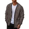 Oanviso Cardigan Uomo Lavorato A Maglia Invernale Pile Interno Giacca Slim Fit Casual Elegante Maglione Aperto con Bottoni Pullover Caldo Morbido Cappotto Quadri Sweater Marrone XL
