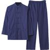 ZHOUXIAO Cotone Pure Tang Suit Confortevole Arti Marziali Suit Uomo Abbigliamento Tradizionale Cinese, Uniformi Kung Fu Traspirante, ciano, 5XL/6XL