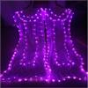 Baisdan 1 Paio di Veli a Ventaglio in Seta per Danza del Ventre a LED, Ventagli da Vallo Illuminati Fatti a Mano, Ventagli in Seta di bambù Lunghi 1.8 m per la Danza, Ventola Bianca & LED Viola