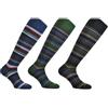 CALZE PRESTIGE (3 PAIA) Calze uomo lunghe in morbidissimo cotone pettinato, rigate classic multicolor (A6)