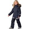 Generic Tuta da neve per bambini, taglia 3-14 anni, impermeabile, antivento, calda, invernale, con collo in pelliccia, abbigliamento da sci, Nero , 12-14 Jahre