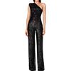 Generico Due Pezzi Tuta Stampa Moda Set Salopette da Donna Cotone Scoperte Tinta Unita Tuta Elegante Casual Gamba Larga Lunga Tinta Unita Pendolari Abbigliamento da Lavoro Tuta Casual