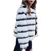 TRIGLICOLEUM Cappotto in pelliccia sintetica da donna, alla moda, a righe, giacca a maniche lunghe, con scollo rotondo, invernale, calda, per adolescenti, ragazze, in pelliccia di grandi dimensioni, in pelliccia,