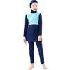 Odizli Costume da bagno ragazza bambini Burkini musulmano Full Cover Costume da bagno Top Shorts Hijab Outfit Moda Costume da bagno, Rosa manica lunga, 11-12 Anni